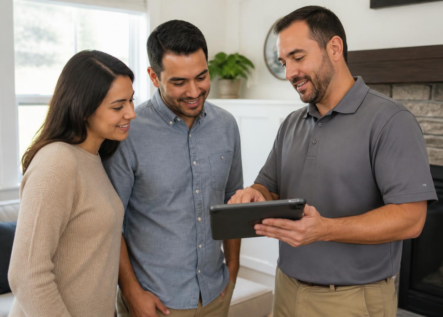 ComfortPeak technician walking homeowners through what the system needs